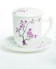 Porzellan Tee Tasse Kirschblüte mit Edelstahlfilter