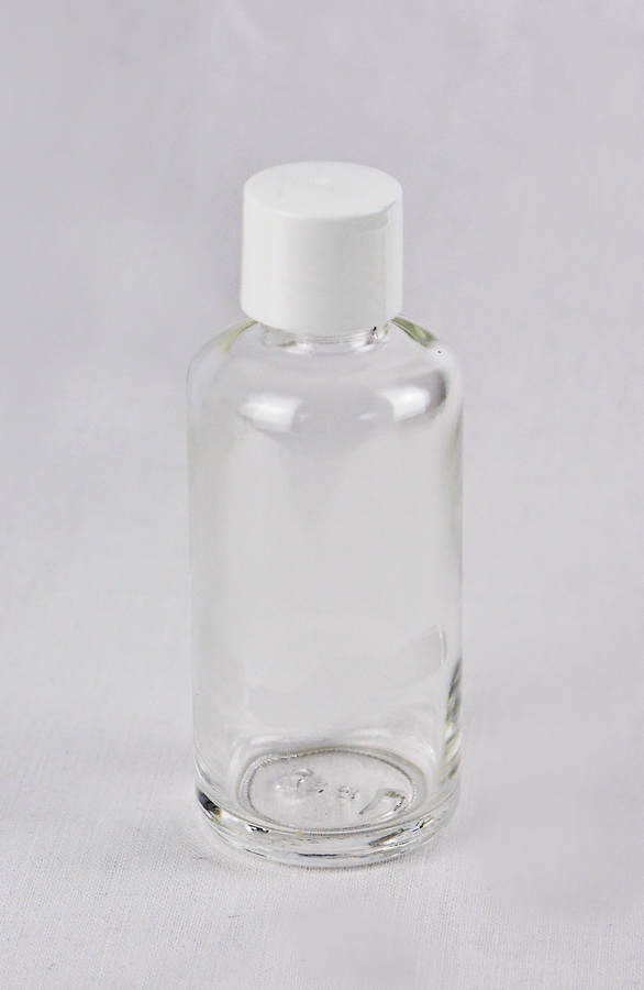 Glasflasche 100ml leer, mit PE Verschluss und Spritzeinsatz 6mm