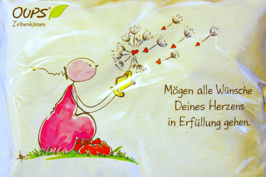 Zirbenkissen -Mögen alle Deine Herzenswünsche in Erfüllung gehen.