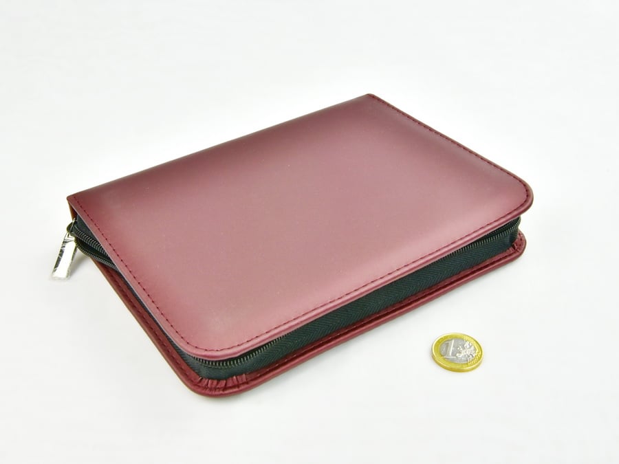 Taschenapotheke leer, Nylon-Etui bordeaux 14 Schlaufen für ätherische Öle