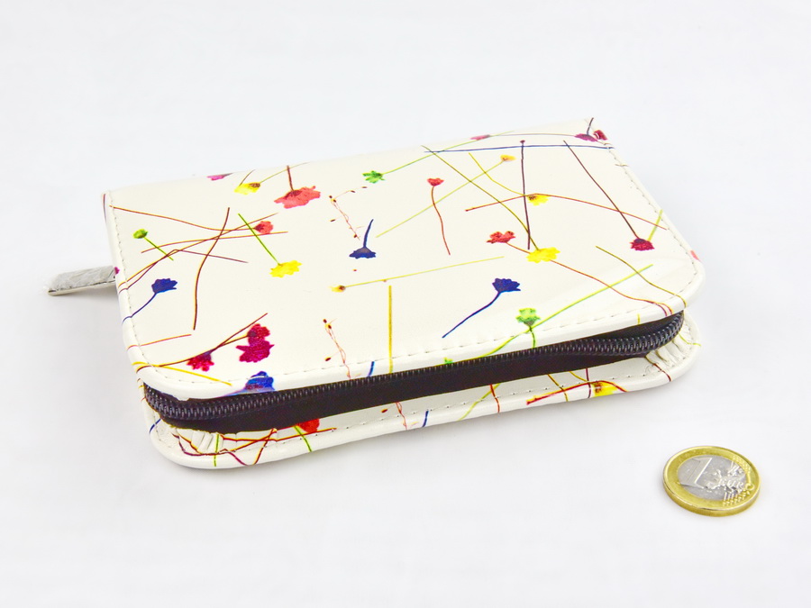 Taschenapotheke leer, Kunststoff-Etui Blumenmuster 5 Schlaufen für ätherische Öle