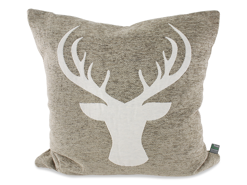 Zirbenkissen Hirschkopf weiß/grau ♥ Premiumqualität ♥ Füllung 100% Tiroler Zirbenflocken