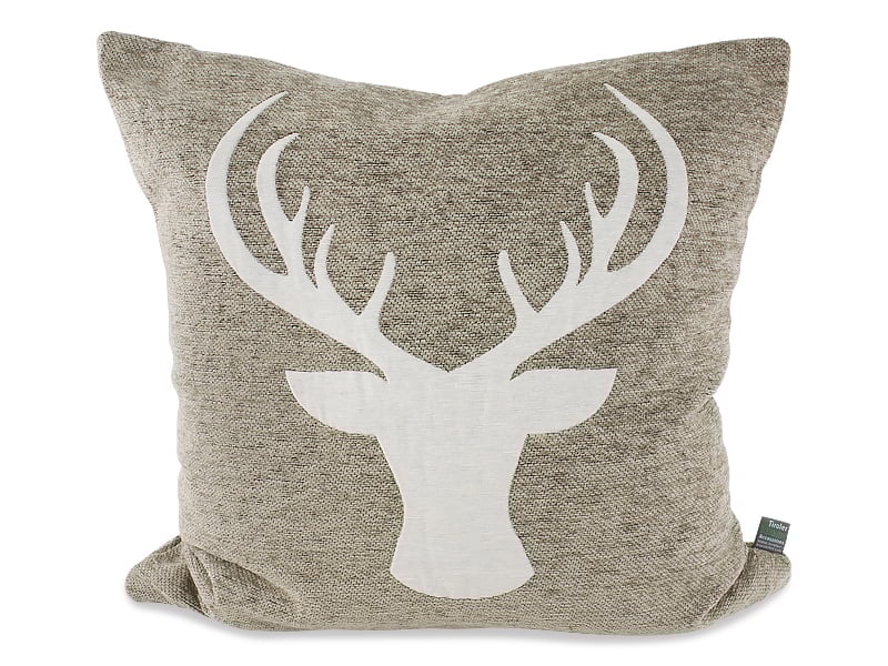 Tiroler-Kräuterhof - Zirbenkissen "Hirschkopf Weiß-Grau"