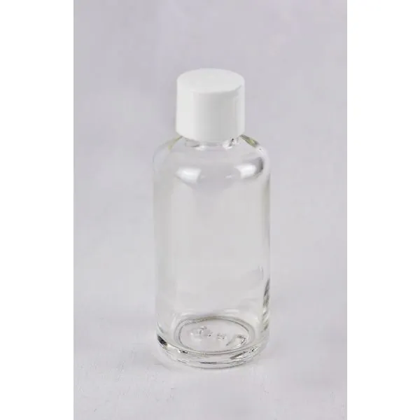Glasflasche 100ml leer, mit PE Verschluss und Spritzeinsatz 6mm
